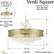 Verdi Square 8 Light 32 inch Soft Gold With Gold Leaf Convertible Pendant Ceiling Light